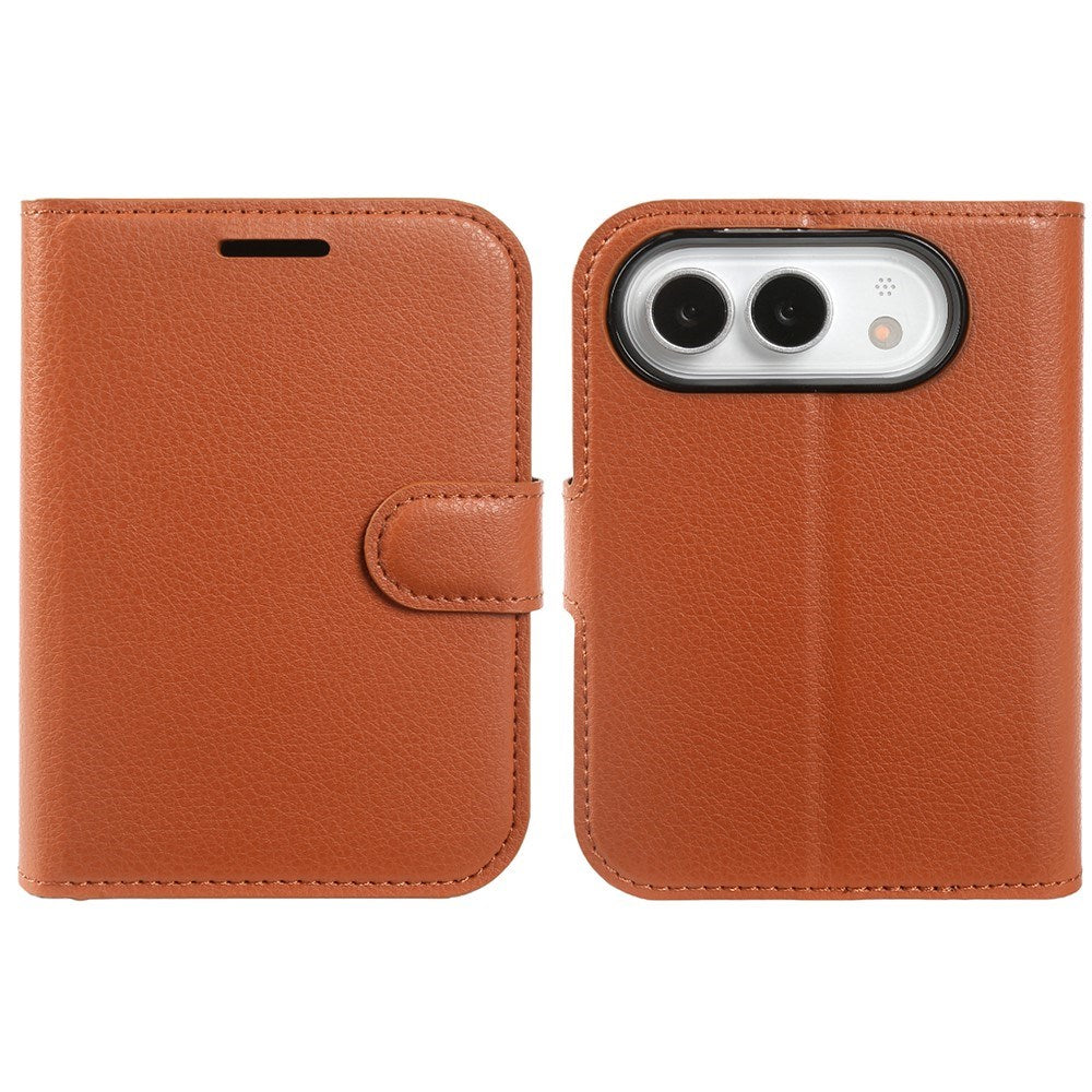 iPhone Fold EIDERWOOD Kunstskinn Flip Deksel m. Kortholder & Ståfunksjon - Brun