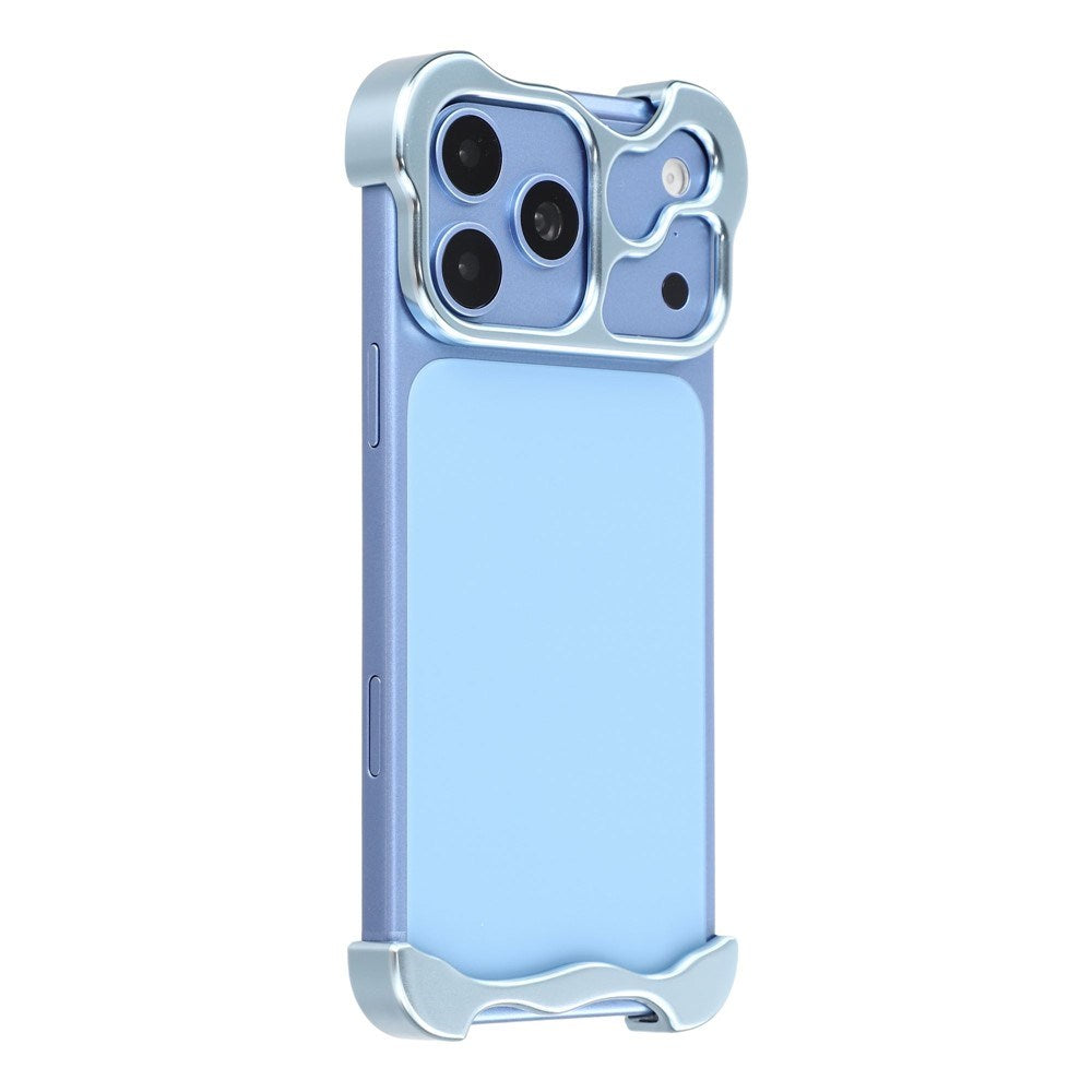 iPhone 18 Pro Todelt Metall Bumper Deksel - Blå
