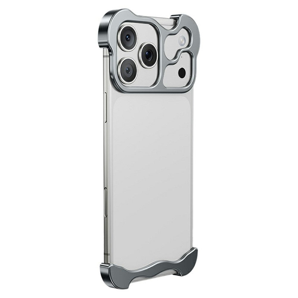 iPhone 18 Pro Max Todelt Metall Bumper Deksel - Grå