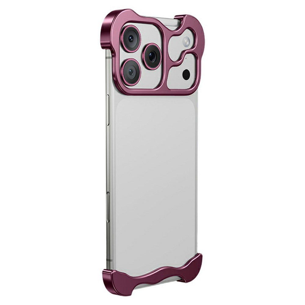 iPhone 18 Pro Max Todelt Metall Bumper Deksel - Lilla