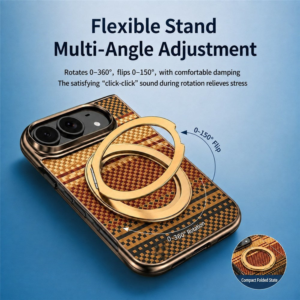 iPhone Fold EIDERWOOD Aramid Deksel m. Innebygd Beskyttelsesfilm & Kickstand - MagSafe Kompatibel - Grønn
