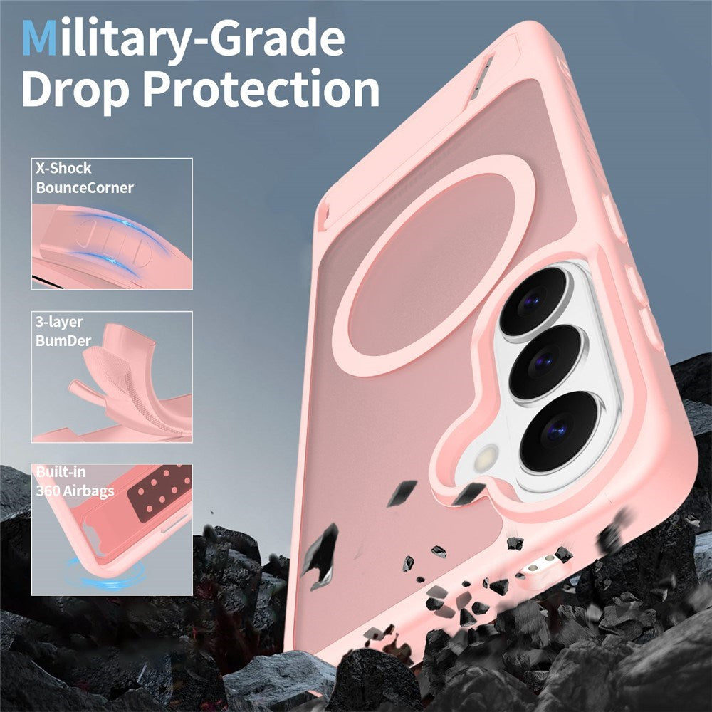 Samsung Galaxy S26 FE / S25 FE EIDERWOOD Hybrid Deksel m. Kickstand - MagSafe Kompatibel - Rosa