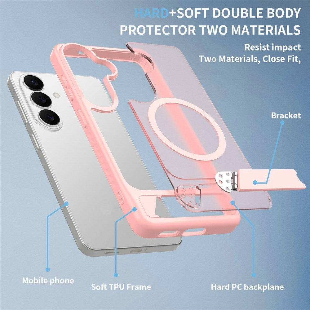 Samsung Galaxy S26 FE / S25 FE EIDERWOOD Hybrid Deksel m. Kickstand - MagSafe Kompatibel - Rosa