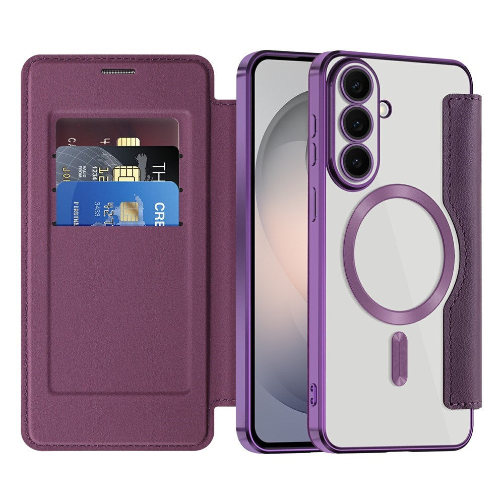 Samsung Galaxy S26 FE EIDERWOOD Flip Deksel med RFID-blokkering og Kameralinsbeskyttelse - Lilla / Gjennomsiktig