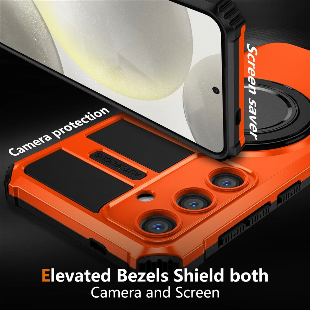 EIDERWOOD Samsung Galaxy S26 FE / S25 FE Håndverkerdeksel med Magnetisk Stativfunksjon - Oransje