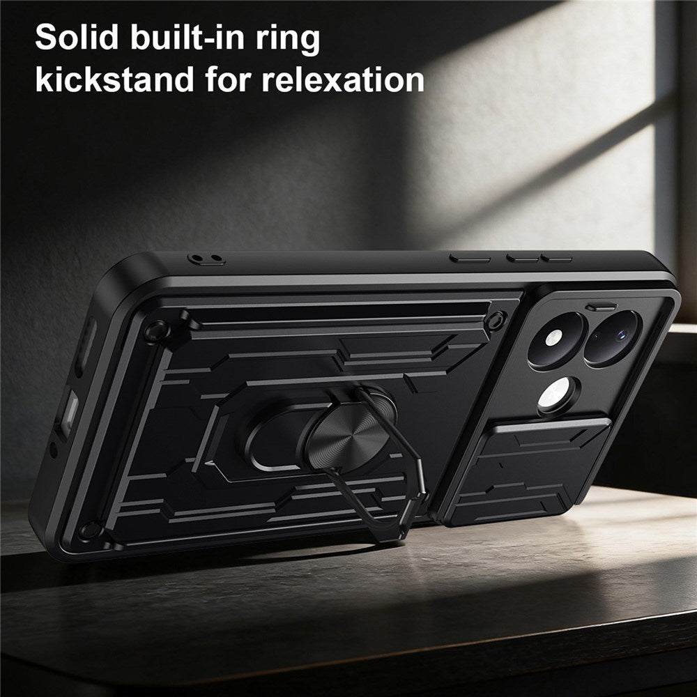 Xiaomi Redmi Note 17 (5G / 4G) EIDERWOOD Hybrid Håndverker Deksel m. Kortholder & Kameraslider - Svart