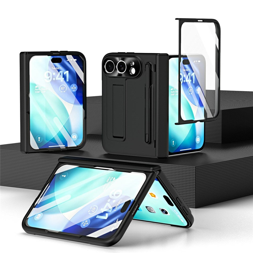 iPhone Fold EIDERWOOD Deksel med Skjermbeskyttelse, Kamerabeskyttelse og Stylus - Svart
