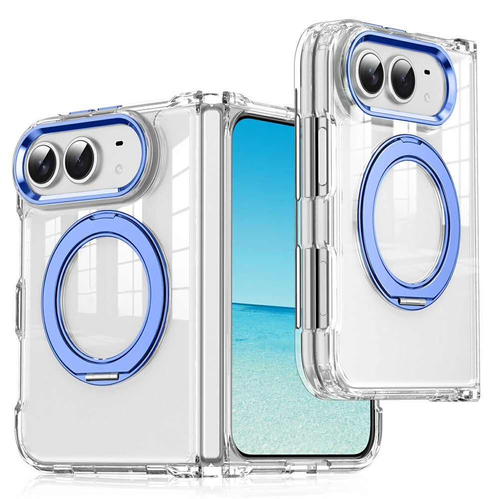 iPhone Duo EIDERWOOD Hybrid Deksel med Kickstand - MagSafe Kompatibel - Gjennomsiktig / Blå