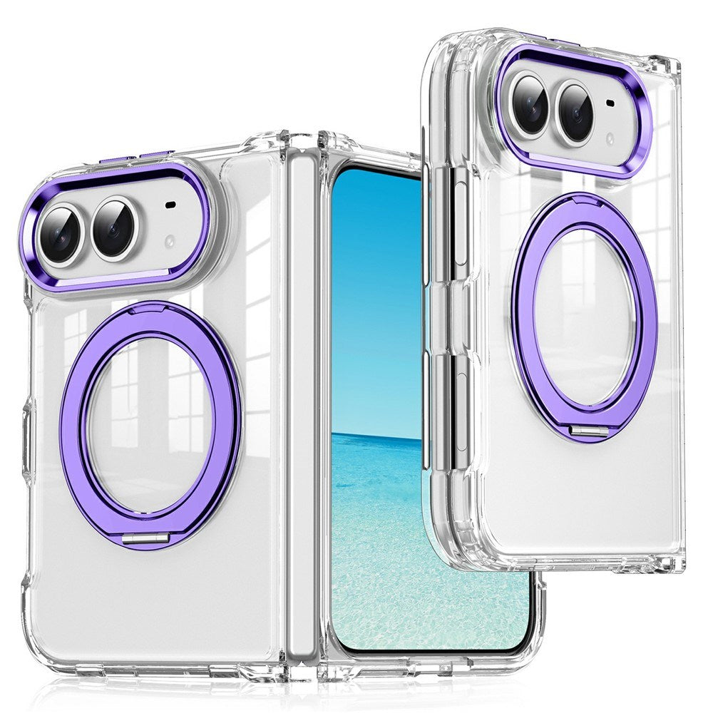 iPhone Duo EIDERWOOD Hybrid Deksel med Kickstand - MagSafe Kompatibel - Gjennomsiktig / Lilla