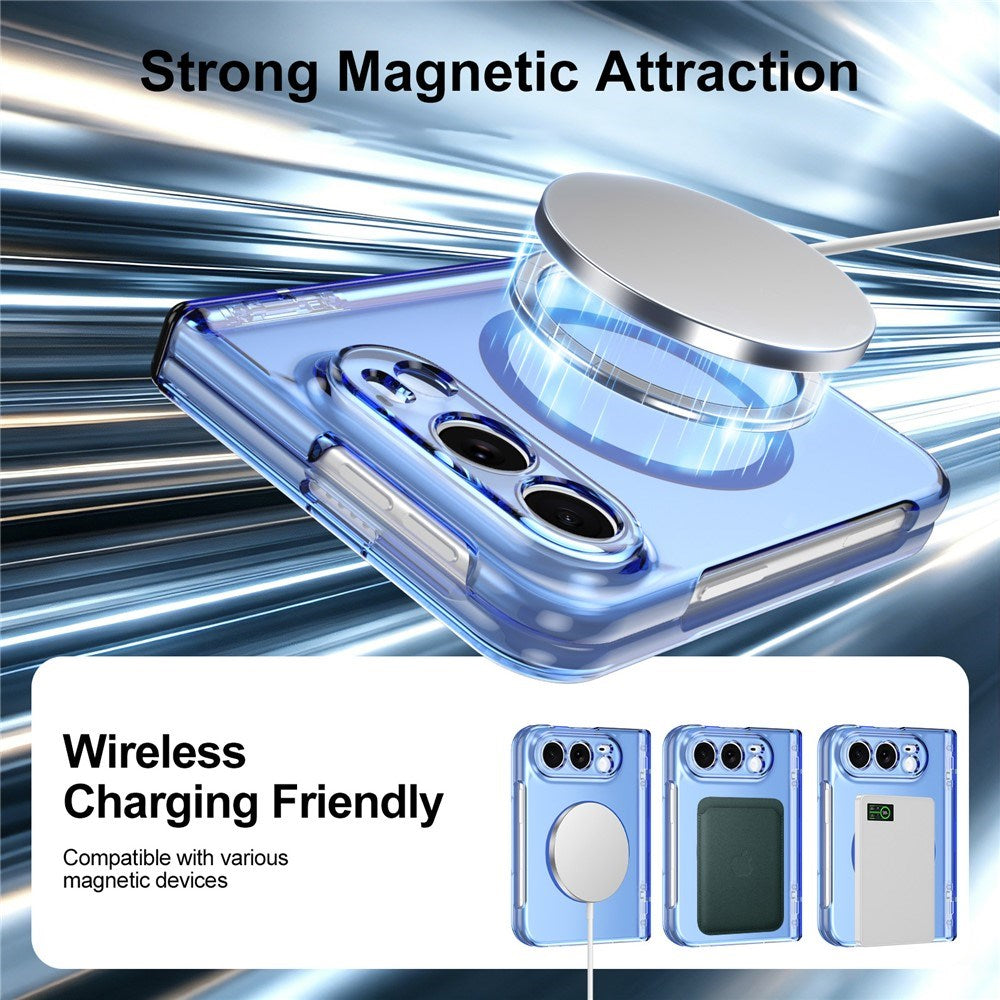 iPhone Fold EIDERWOOD Hybrid Deksel med Skjermbeskyttelse - MagSafe Kompatibel - Gjennomsiktig / Blå