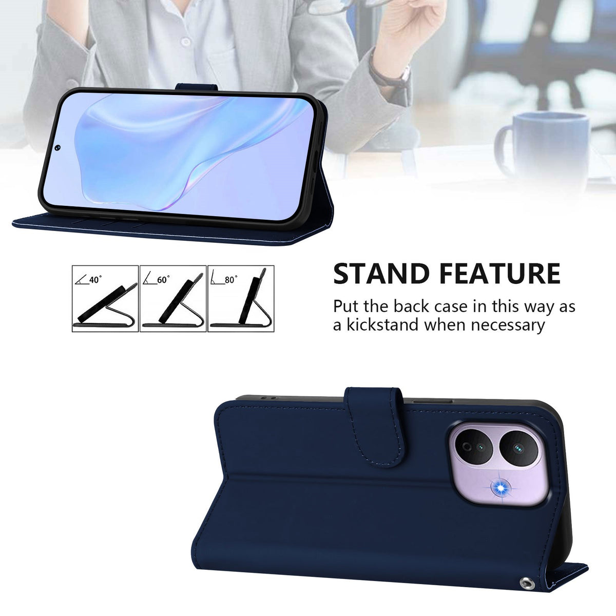 Xiaomi Redmi Note 17 Pro (5G) EIDERWOOD Kunstskinn Flip Deksel m. Stropp - Blå