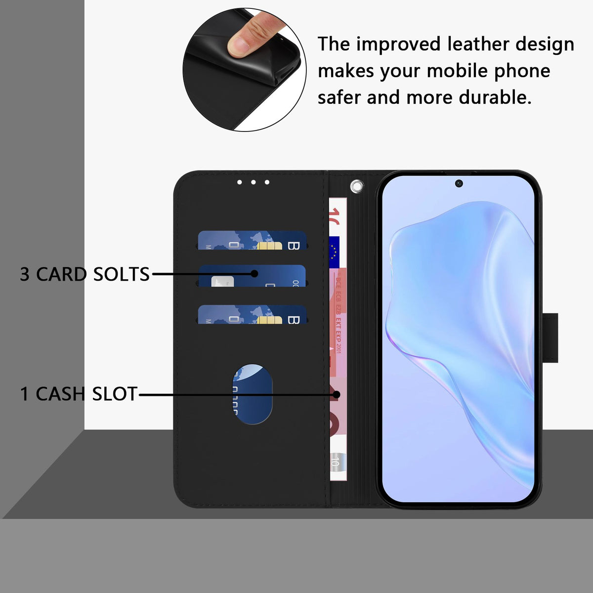 Xiaomi Redmi Note 17 (5G) EIDERWOOD Kunstskinn Flip Deksel m. Stropp - Svart