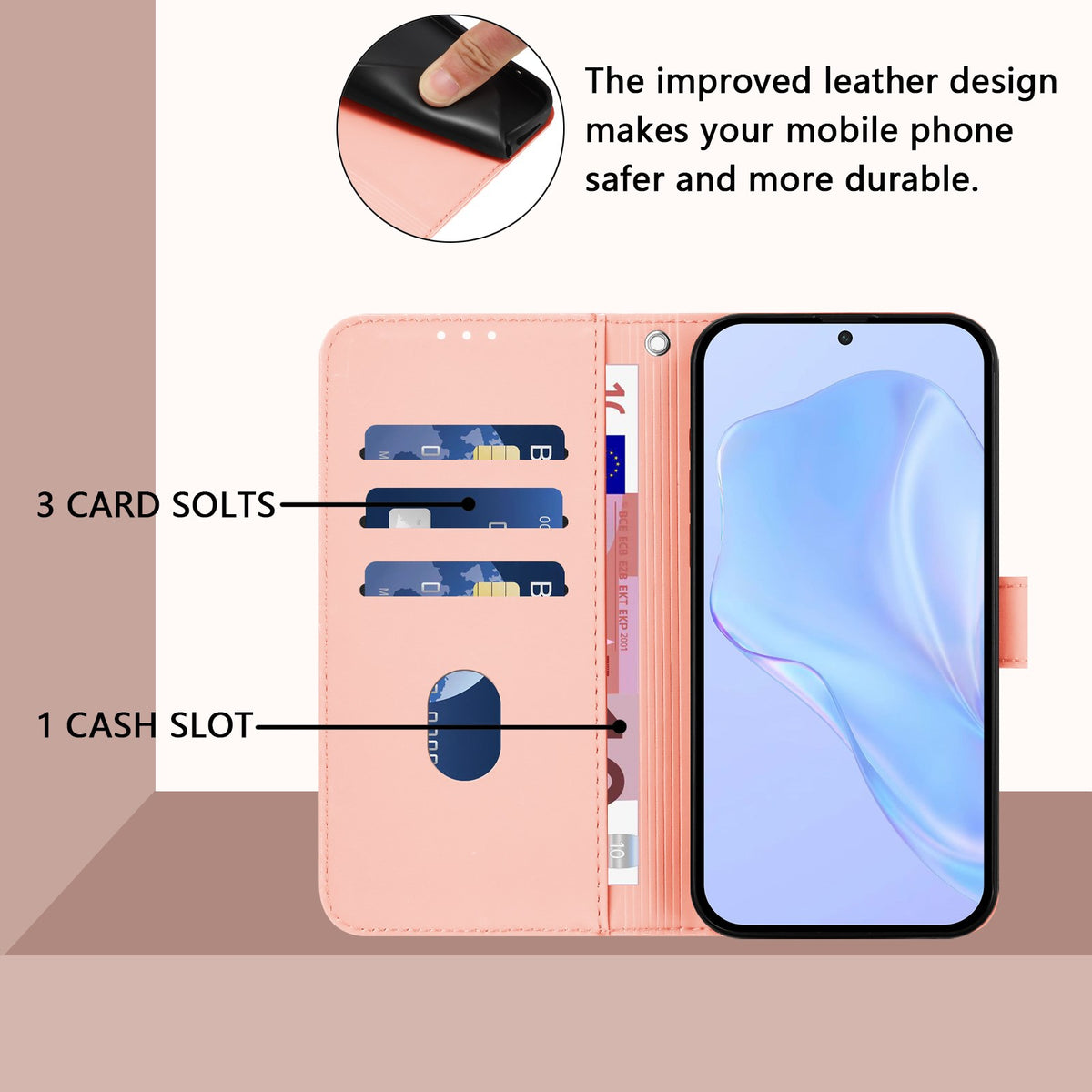 Xiaomi Redmi Note 17 (5G) EIDERWOOD Kunstskinn Flip Deksel m. Stropp - Rosa