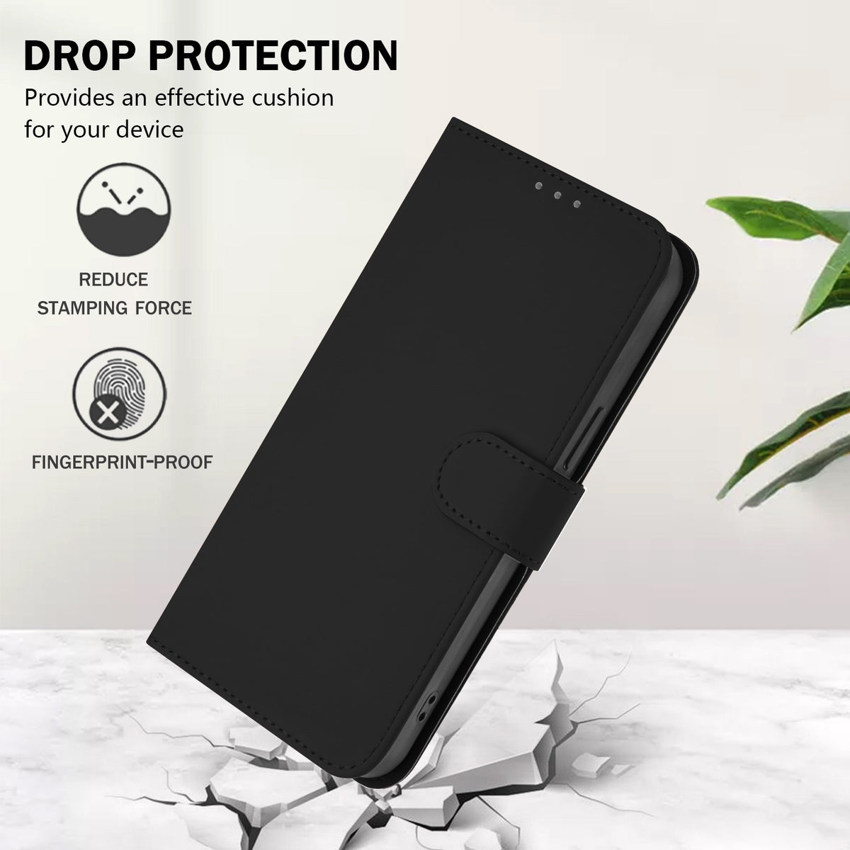 Xiaomi Redmi 17C (5G) EIDERWOOD Flip Deksel i Kunstskinn med Stropp - Svart