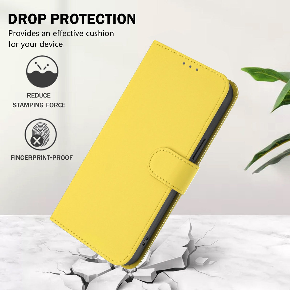 Xiaomi Redmi 17C (5G) EIDERWOOD Flip Deksel i Kunstskinn med Stropp - Gul