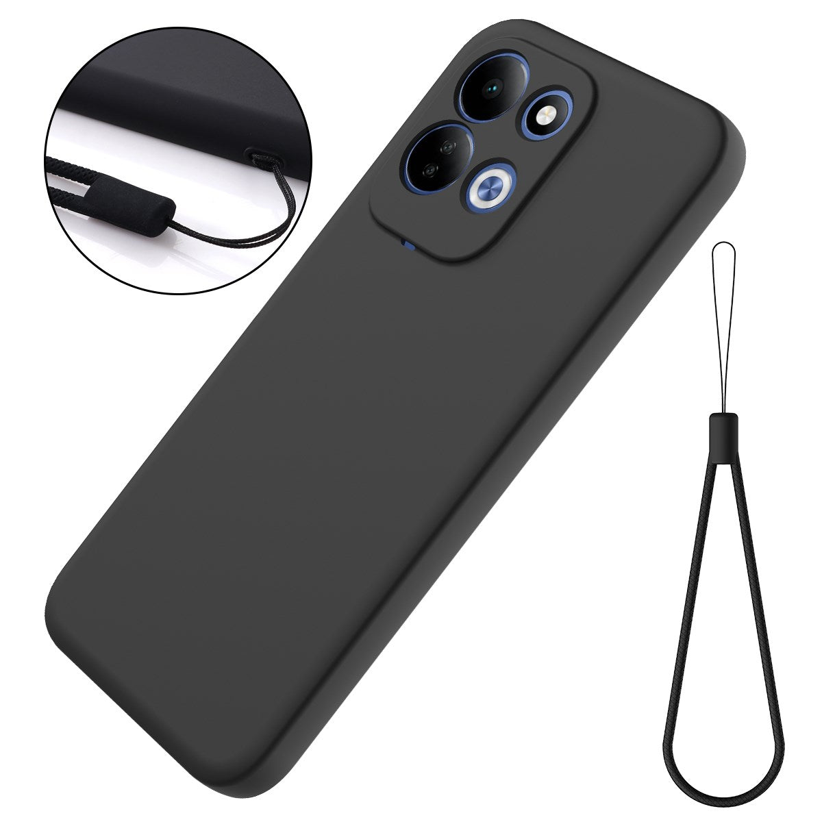 Xiaomi Redmi 17 (5G / 4G) EIDERWOOD Silikon Deksel med Stropp - Svart