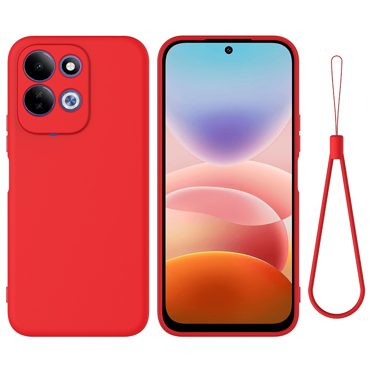 Xiaomi Redmi 17 (5G / 4G) EIDERWOOD Silikon Deksel med Stropp - Rød