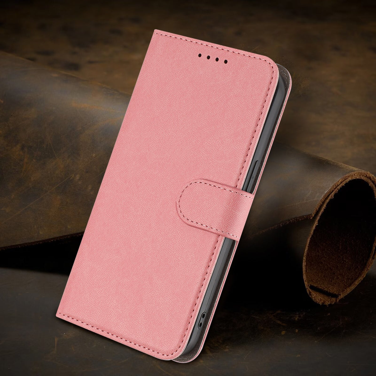 Xiaomi Redmi 17 (5G) / (4G) EIDERWOOD Flip Deksel i Kunstskinn med Stativfunksjon og Kortholder - Rosa
