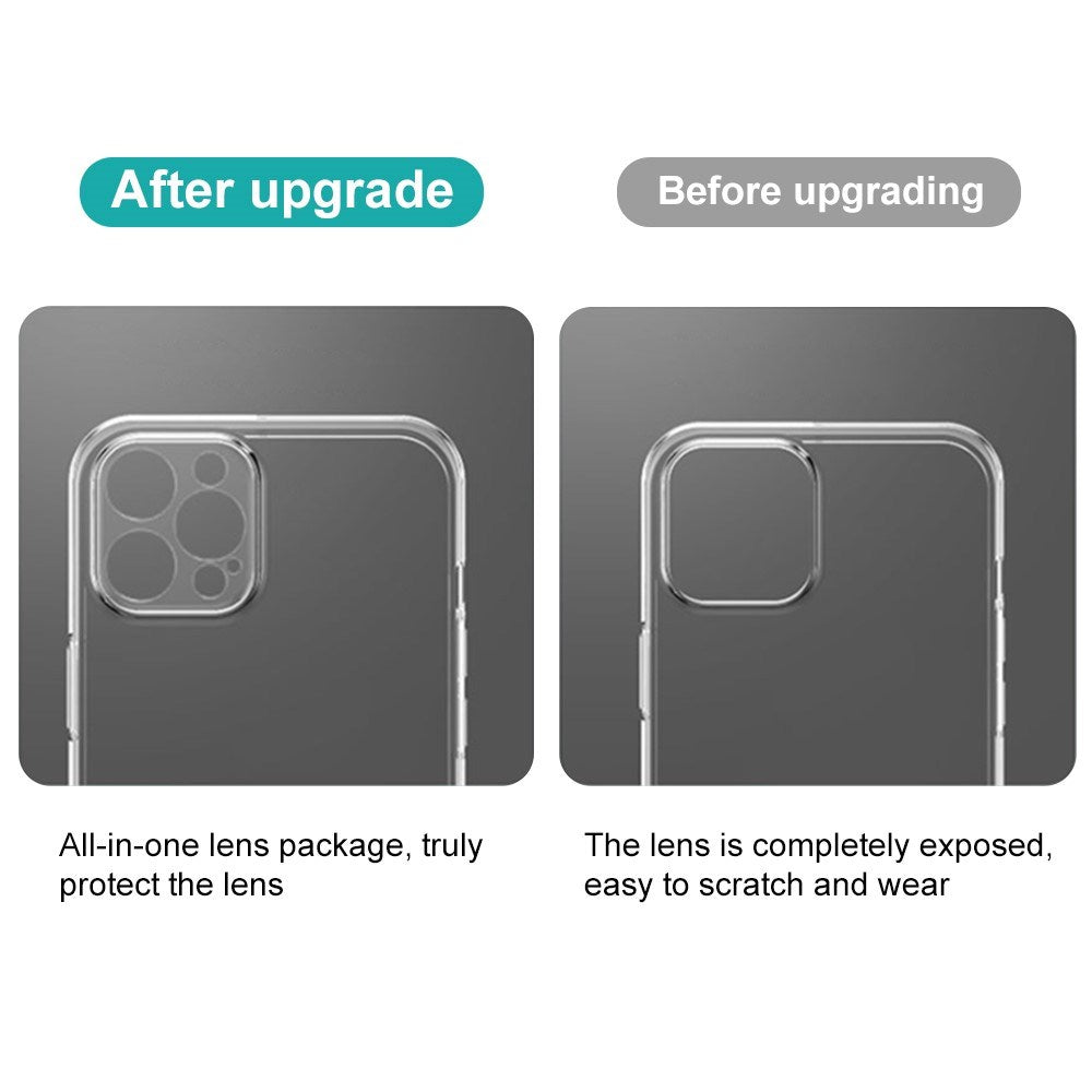 NORTHJO iPhone 13 Pro 2-i-1 Sett Fleksibelt Plast Deksel med Herdet Beskyttelsesglass - Gjennomsiktig