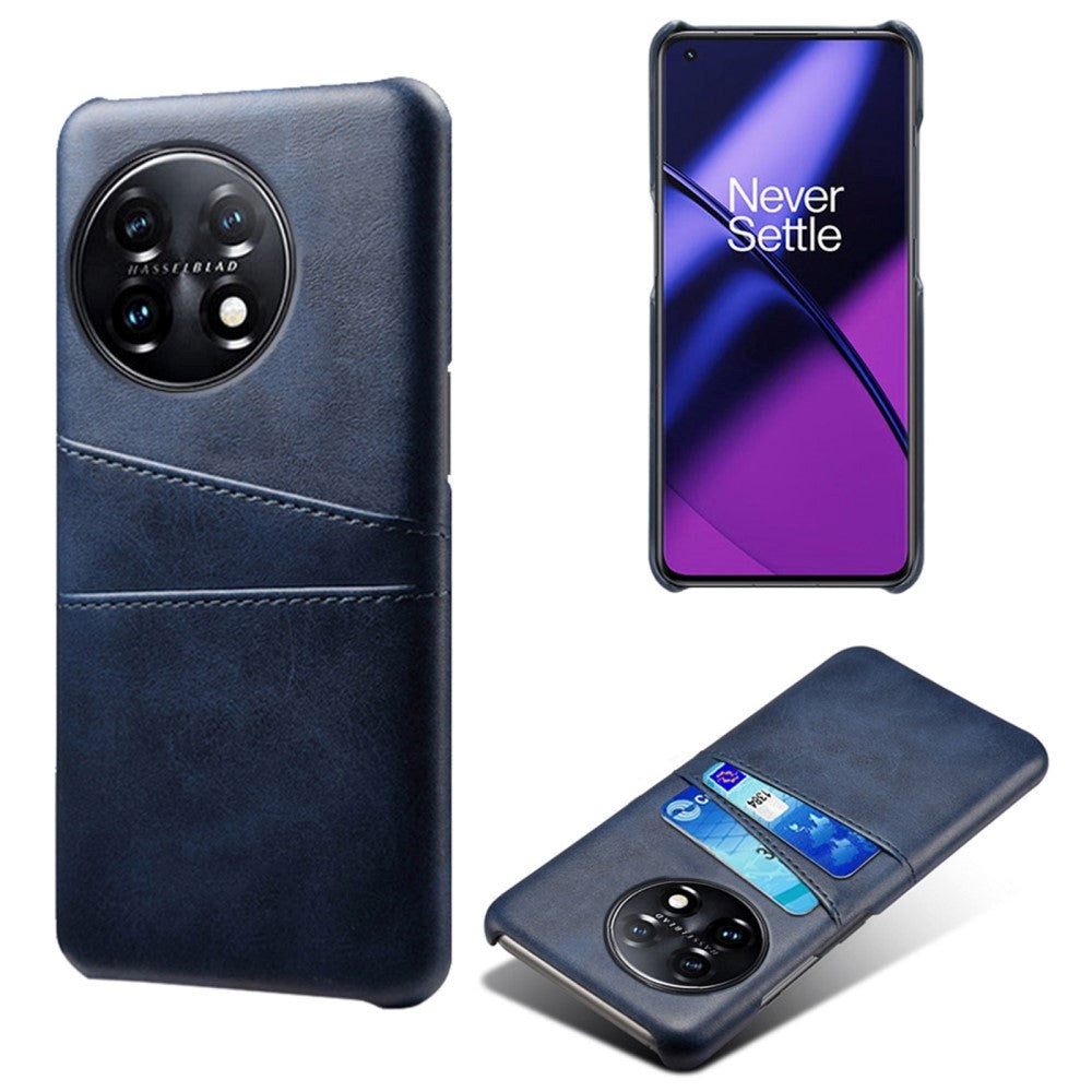 OnePlus 11 Kunst Skinn Bakdeksel m. Lommebok - Blå