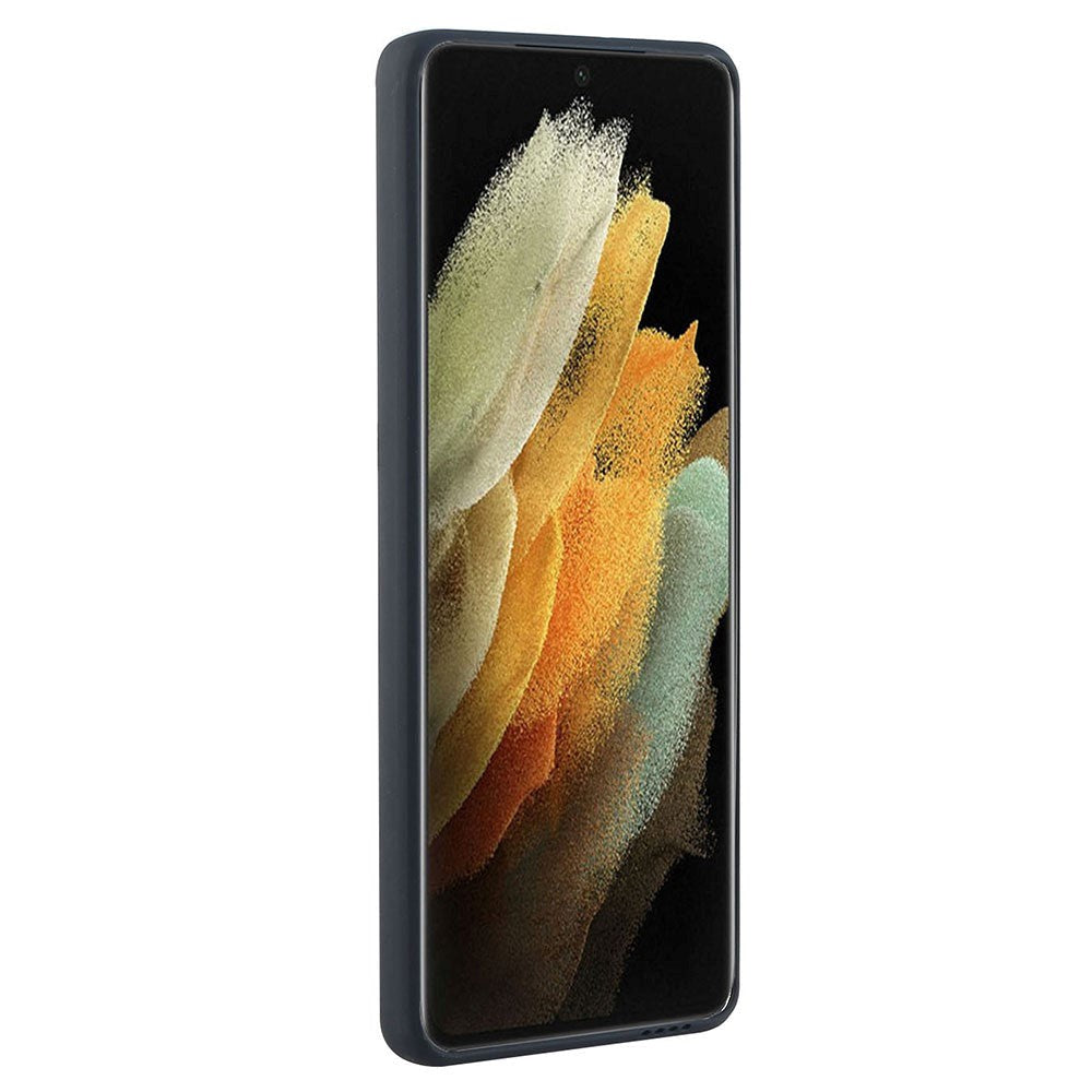 Samsung Galaxy S23 Ultra Fleksibelt Plastdeksel med Kortholder - Blå