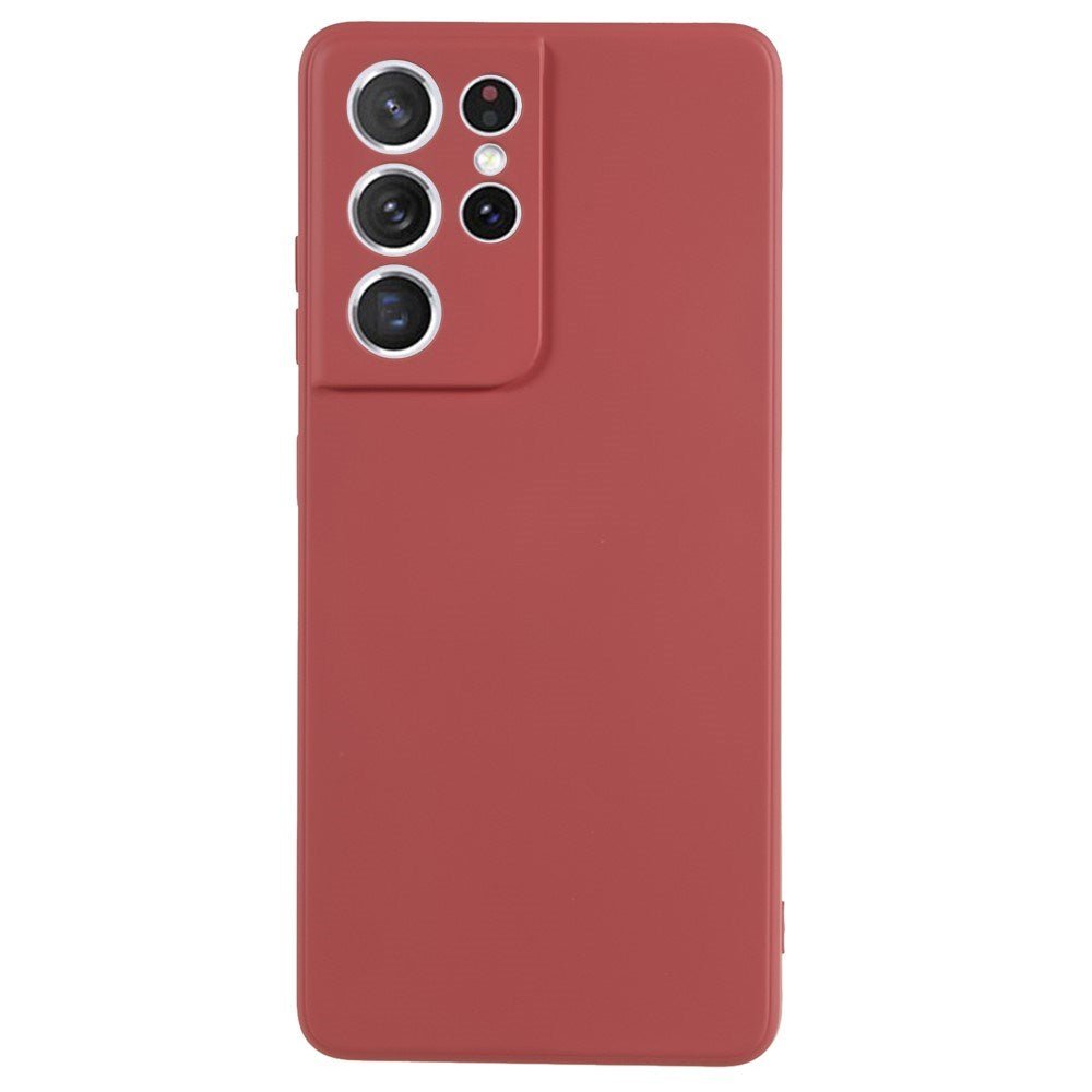 EIDERWOOD Samsung Galaxy S21 Ultra Fôret Fleksibelt Plast Deksel - Mørk Rød