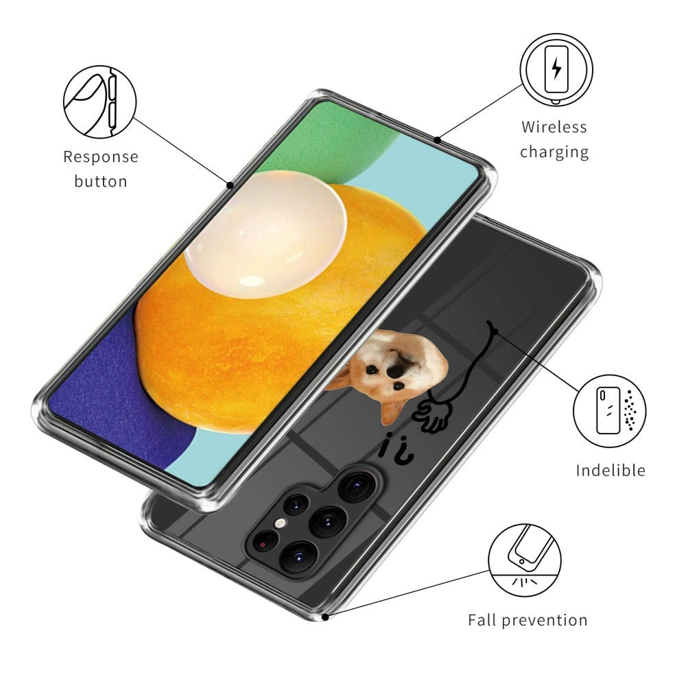 Samsung Galaxy S23 Ultra Plast Gjennomsiktig Deksel m. Motiv - Overgi Hund