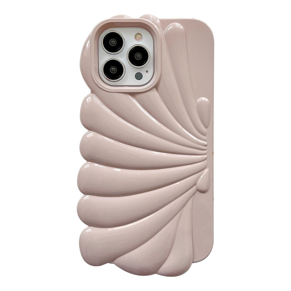 iPhone 14 Pro Fleksibelt Deksel - Seashell Design - Rosa