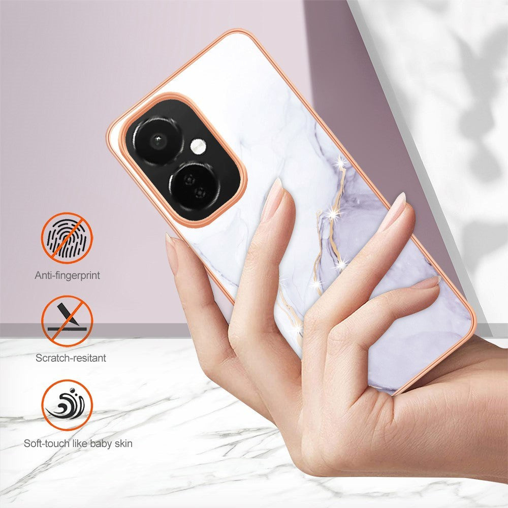 OnePlus Nord CE 3 Lite (5G) Hybrid Plast Deksel - Hvit / Lilla Marmor