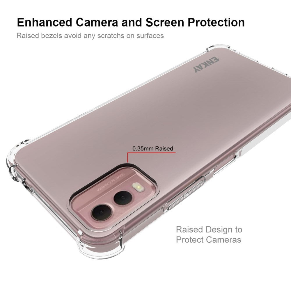 EIDERWOOD Nokia C32 Fleksibelt Plastdeksel med Sterke Hjørner - Gjennomsiktig