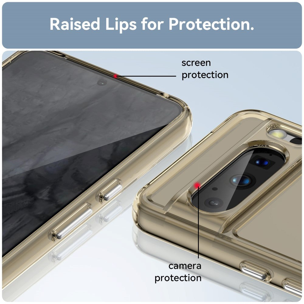 Google Pixel 8 Pro Fleksibelt Plastikk Bakdeksel - Gjennomsiktig / Grå