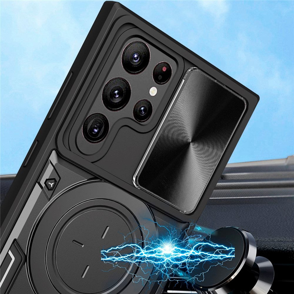 EIDERWOOD Samsung Galaxy S22 Ultra Håndverker Deksel m. Kickstand & Cam Slider - Svart