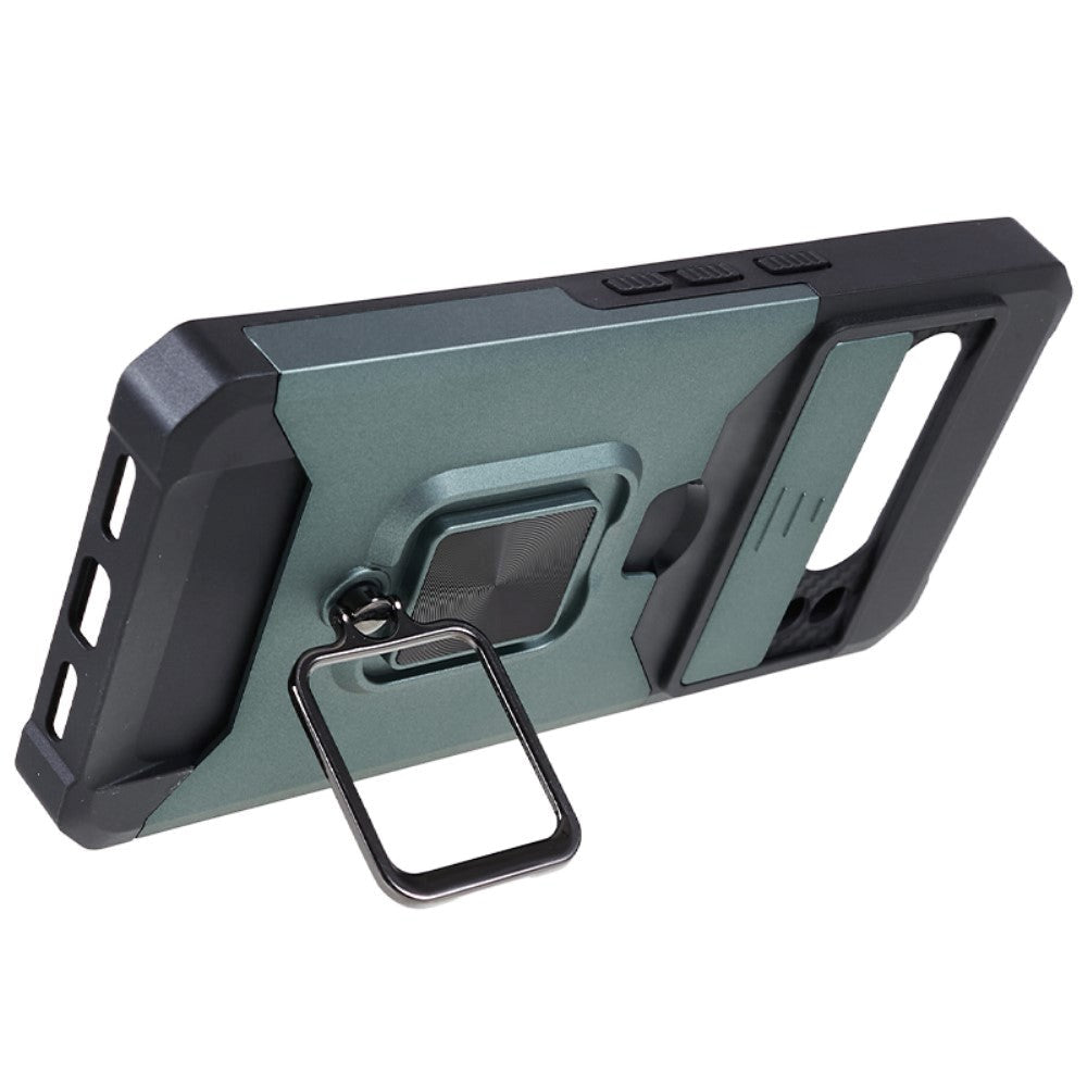 Google Pixel 8 Pro Håndverker Deksel med Magnetisk Stativ, Kortholder og Cam Slider - Grønn