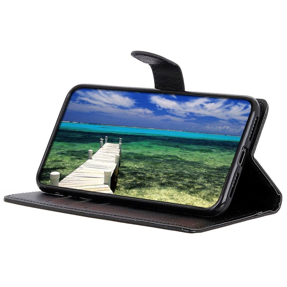 Nokia XR21 Litchi Skinn Deksel m. Lommebok - Svart