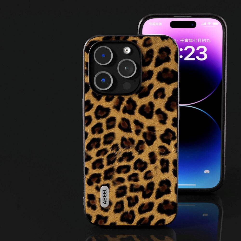 iPhone 15 Pro Max Fleksibelt Plastdeksel - Leopardmønster - Gull