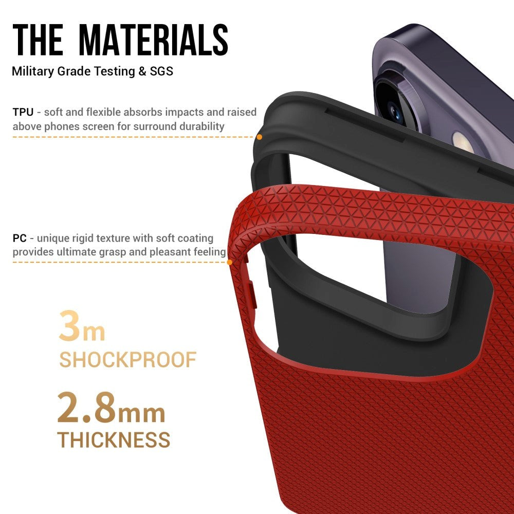 iPhone 15 Pro Max Håndverker Plastdeksel - Rød