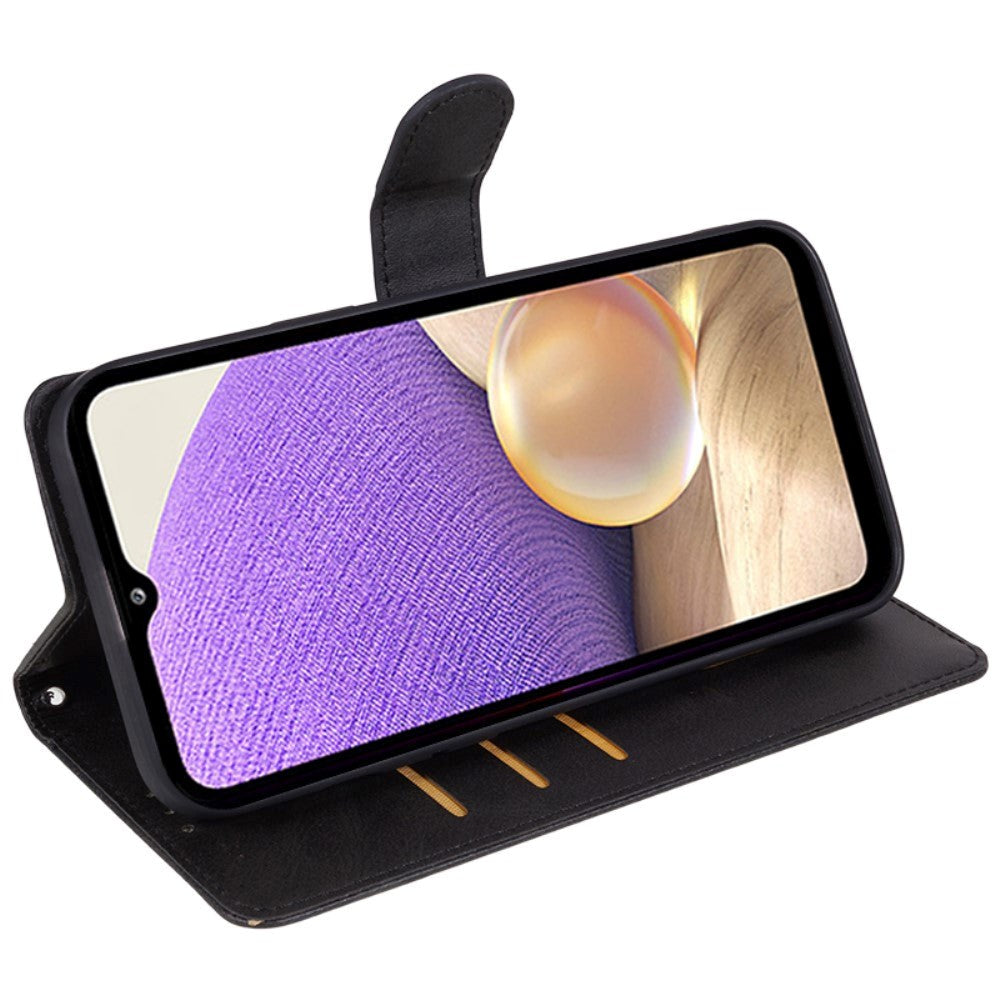 Samsung Galaxy M34 (5G) / F34 (5G) Kunstskinn Deksel m. Lommebok og Stropp - Svart