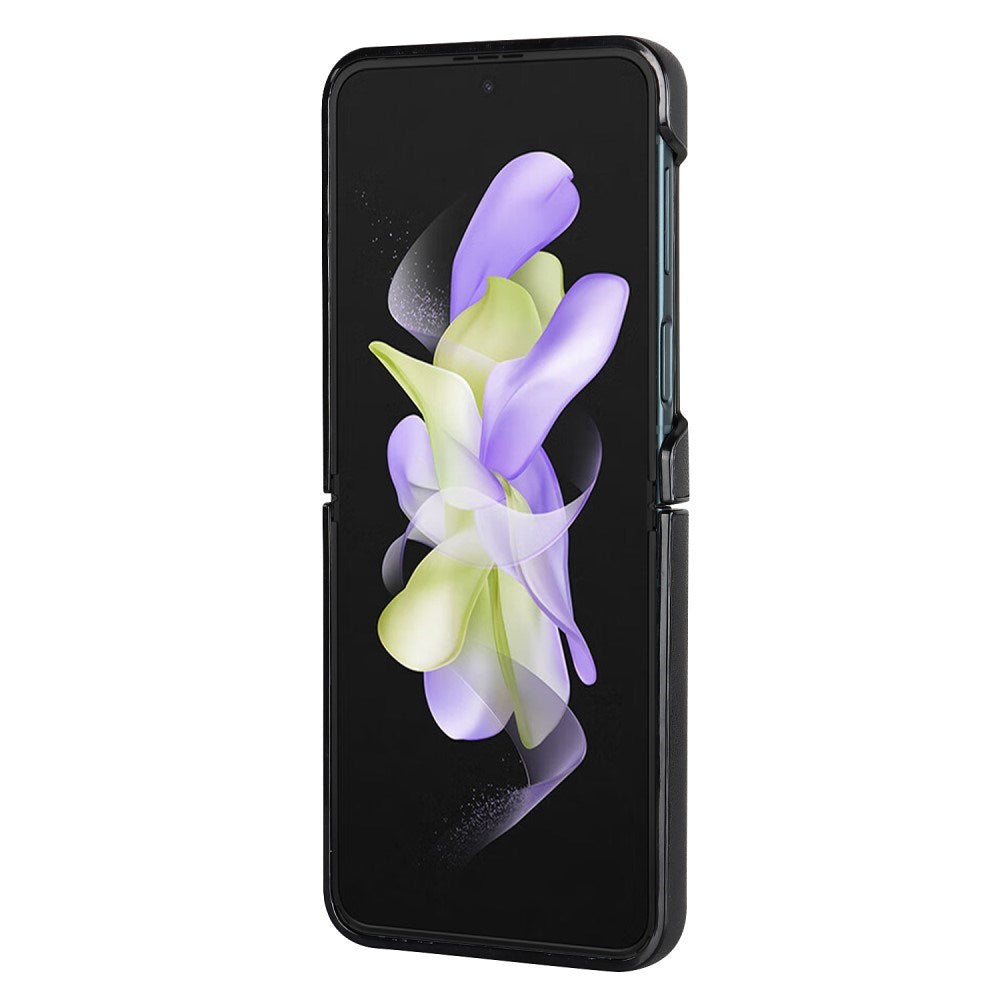 EIDERWOOD Samsung Galaxy Z Flip4 (5G) Deksel i Kunstskinn med V-Design - Svart