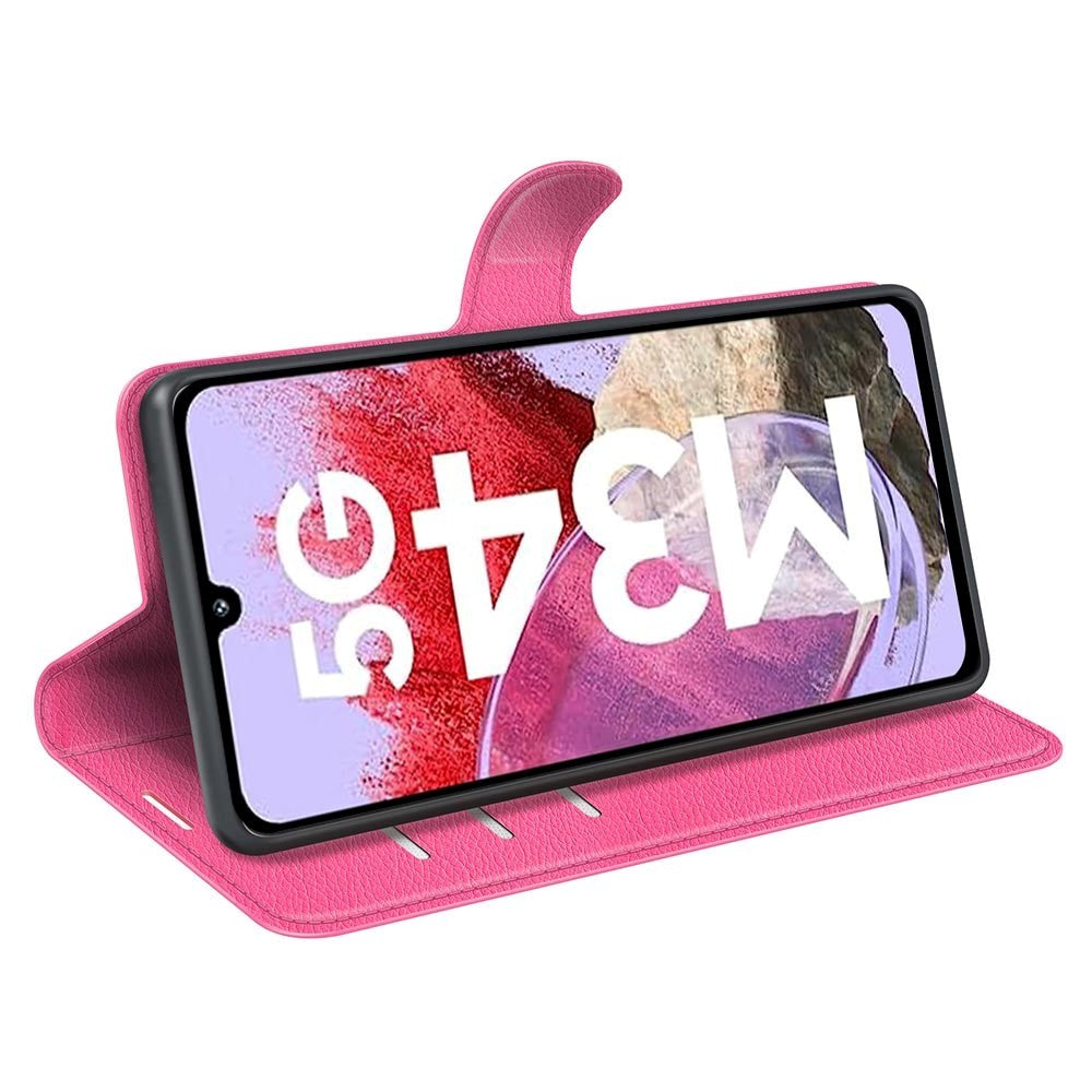 Samsung Galaxy M34 (5G) / F34 (5G) Litchi Kunstskinn Deksel m. Lommebok - Rosa
