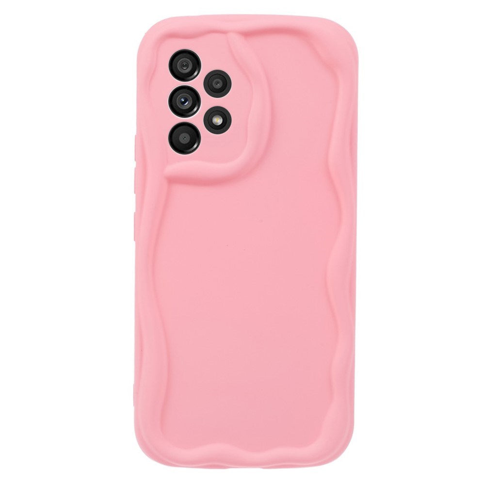 EIDERWOOD Samsung Galaxy A23 / A23 (5G) Fleksibelt Plast Deksel med Bølgete Kanter - Pink