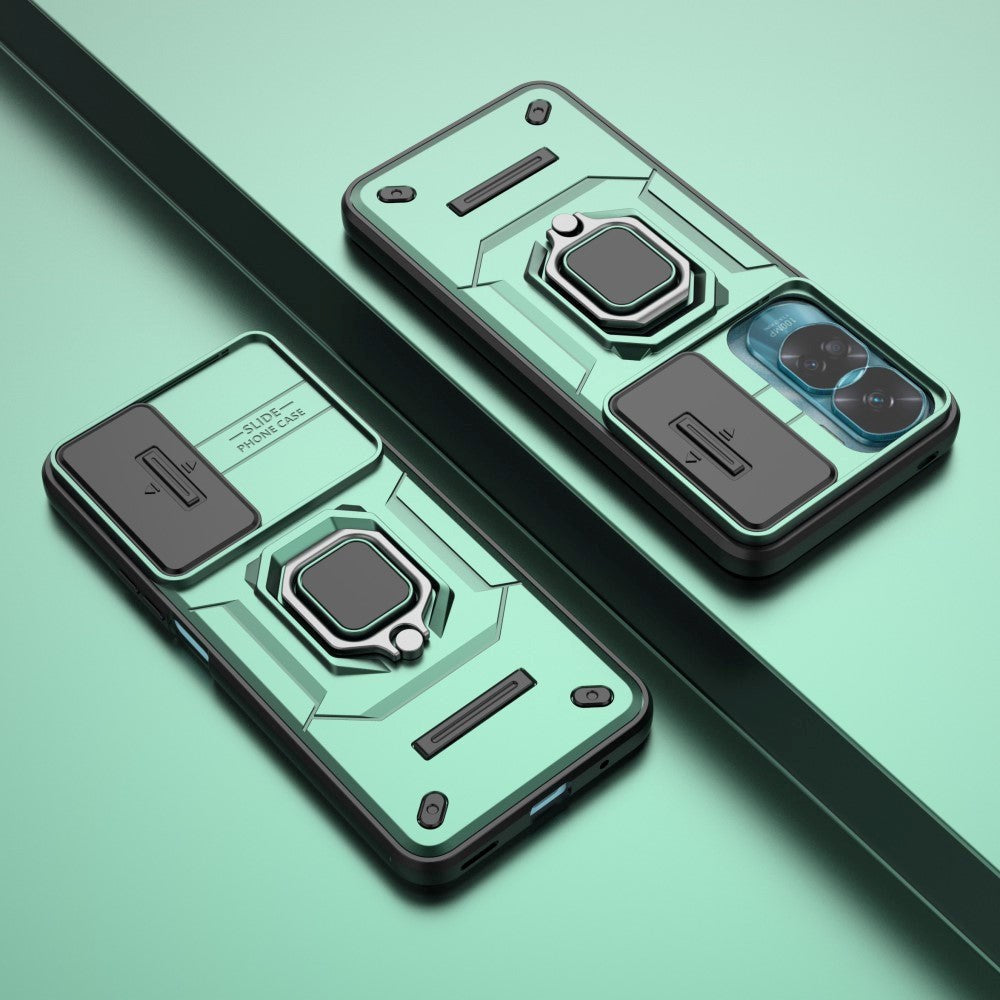 Honor 90 Lite Håndverker Deksel med Magnetisk Kickstand Og Cam Slider - Grønn