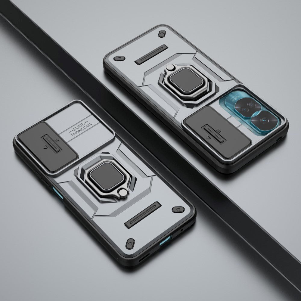 Honor 90 Lite Håndverker Deksel med Magnetisk Kickstand Og Cam Slider - Grå