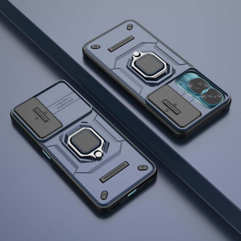 Honor 90 Lite Håndverker Deksel med Magnetisk Kickstand Og Cam Slider - Blå