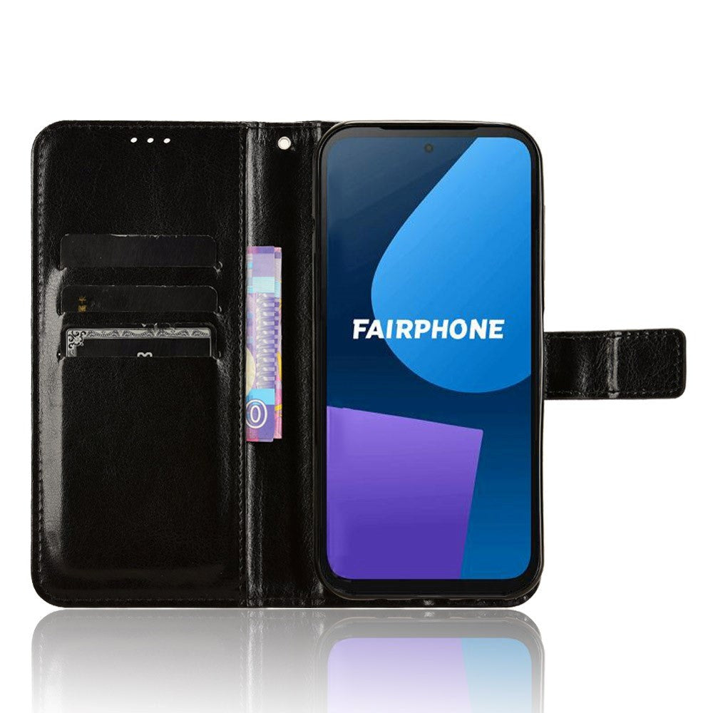 Fairphone 5 Flip-Deksel Med Pung & Stropp - Svart