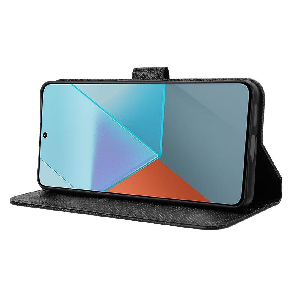 EIDERWOOD Xiaomi Redmi Note 13 Pro (5G) / Poco X6 Flippdeksel med Stropp og Tekstur - Svart