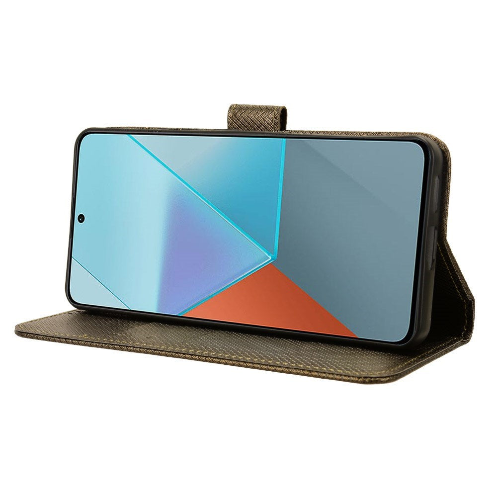 EIDERWOOD Xiaomi Redmi Note 13 Pro (5G) / Poco X6 Flippdeksel med Stropp og Tekstur - Brun