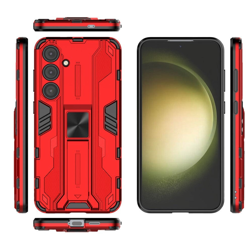 Samsung Galaxy S24+ (Plus) Håndverker Deksel med Kickstand - Rød