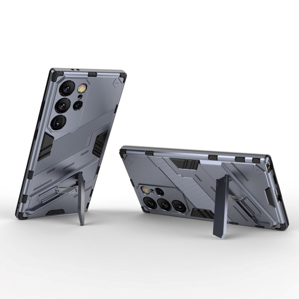 Samsung Galaxy S24 Ultra Hybrid Håndverker Deksel Med Kickstand - Grå