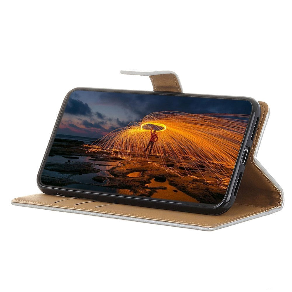Xiaomi 14 Flip Deksel i Kunstsinn med Lommebok og Kickstand - Sølv