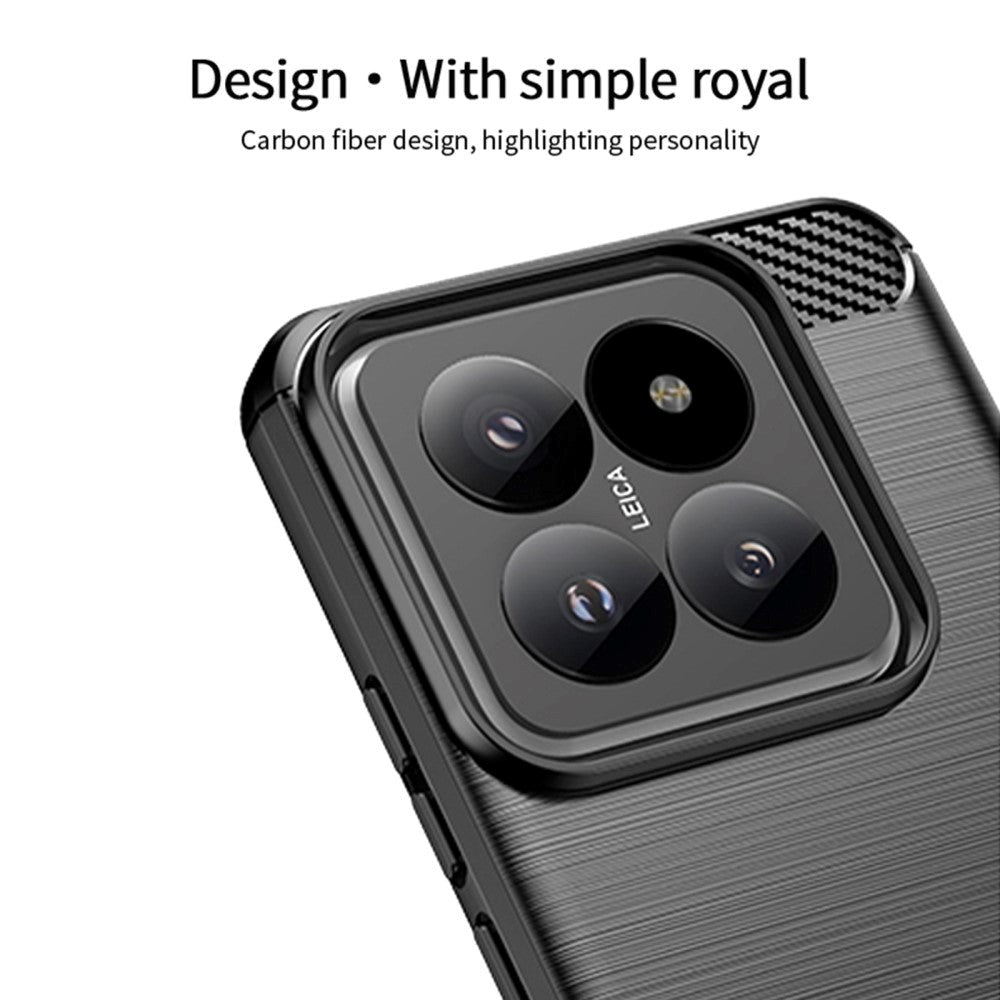 Xiaomi 14 Mofi Brushed Carbon Fiber Fleksibelt Plast Deksel - Blå